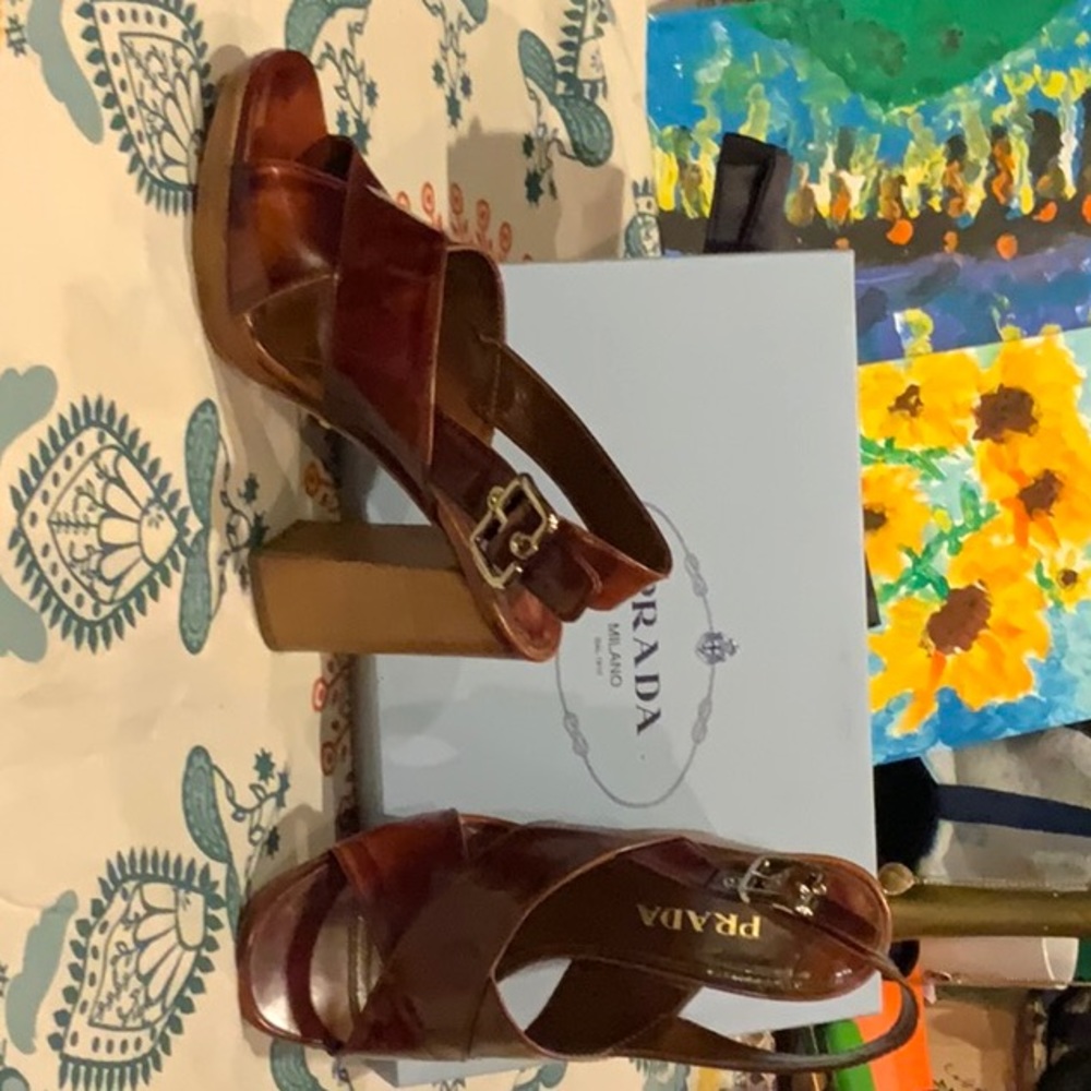Prada patent sandals